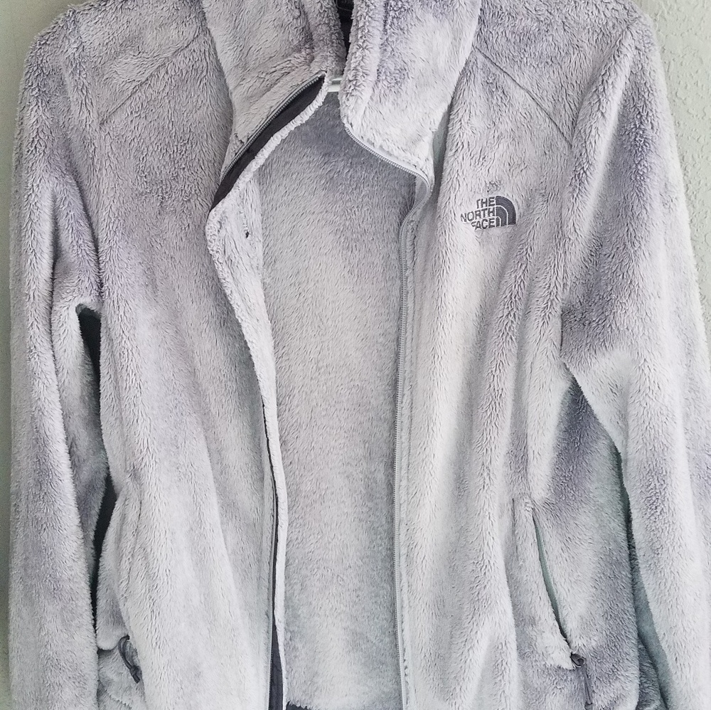 fuzzy north face jacket
